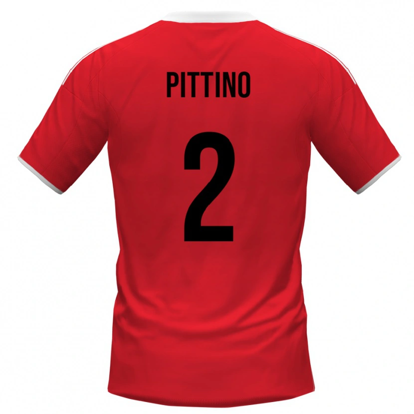 Danxen Dames Tommaso Pittino #2 Rood Wit Uitshirt Uittenue 2025/26 T-Shirt