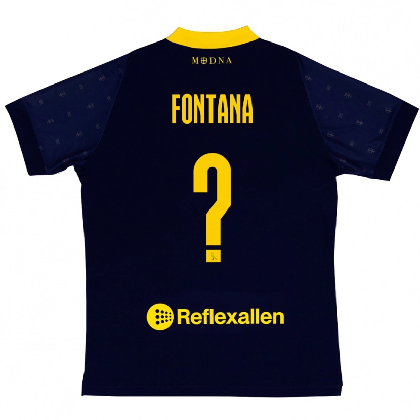 Danxen Dames Brando Fontana #0 Donkerblauw Geel Uitshirt Uittenue 2025/26 T-Shirt