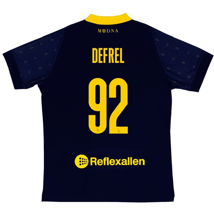 Danxen Dames Grégoire Defrel #92 Donkerblauw Geel Uitshirt Uittenue 2025/26 T-Shirt