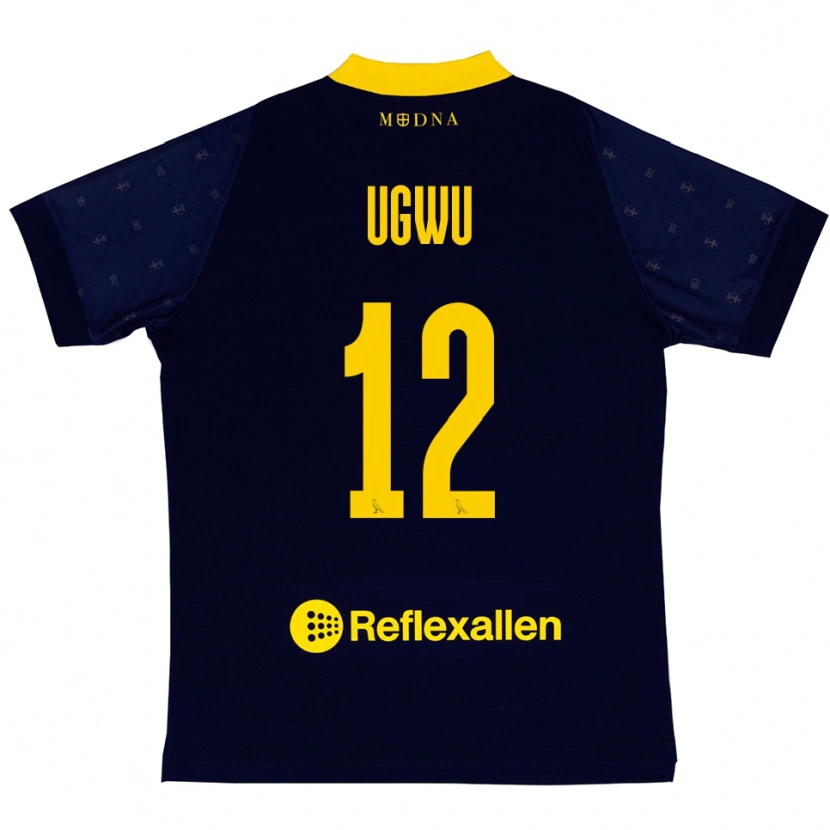 Danxen Dames Ferdinand Ugwu #12 Donkerblauw Geel Uitshirt Uittenue 2025/26 T-Shirt