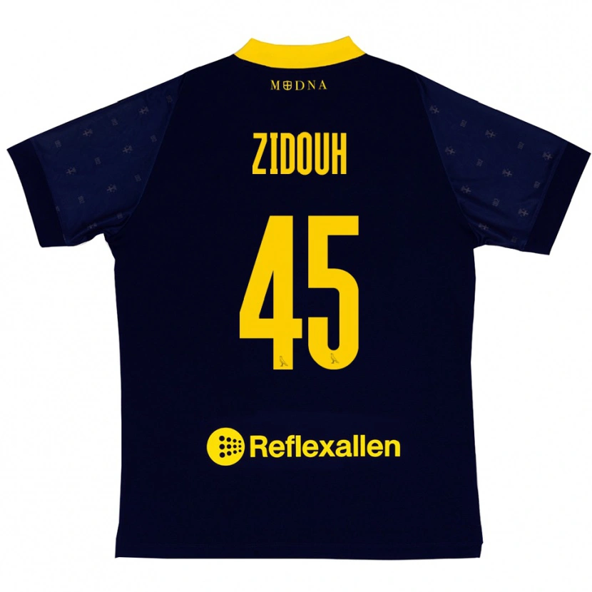 Danxen Dames Taha Zidouh #45 Donkerblauw Geel Uitshirt Uittenue 2025/26 T-Shirt
