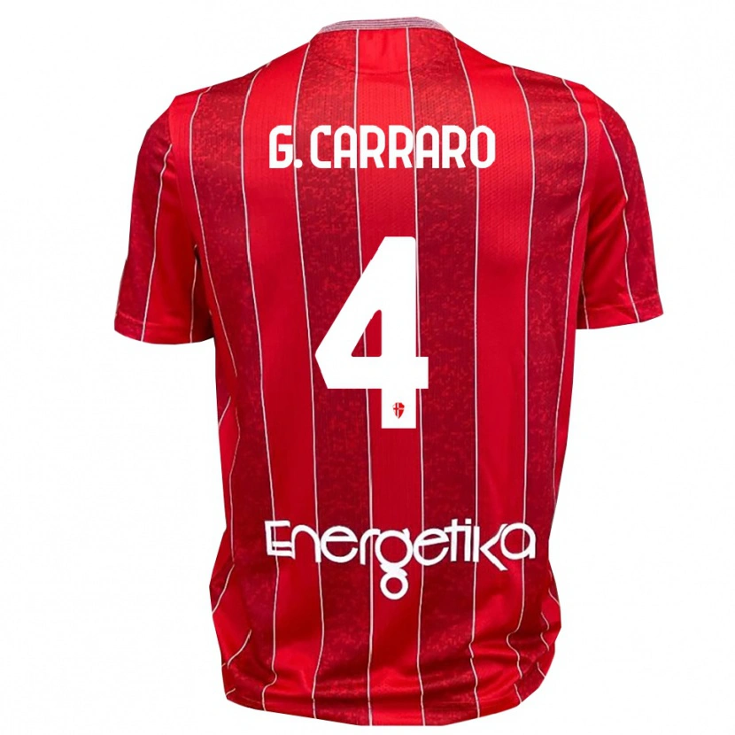 Danxen Dames Giulio Carraro #4 Rood Wit Uitshirt Uittenue 2025/26 T-Shirt