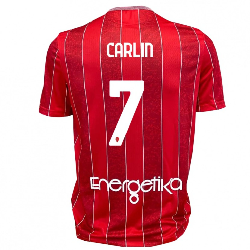 Danxen Dames Pietro Carlin #7 Rood Wit Uitshirt Uittenue 2025/26 T-Shirt