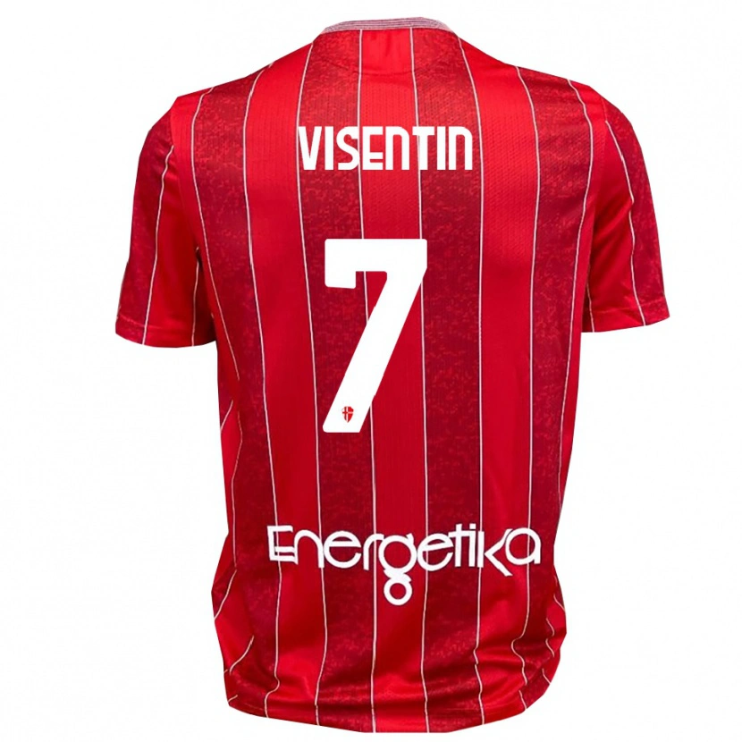 Danxen Dames Filippo Visentin #7 Rood Wit Uitshirt Uittenue 2025/26 T-Shirt