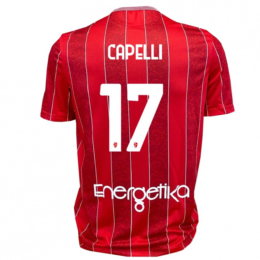 Danxen Dames Alessandro Capelli #17 Rood Wit Uitshirt Uittenue 2025/26 T-Shirt