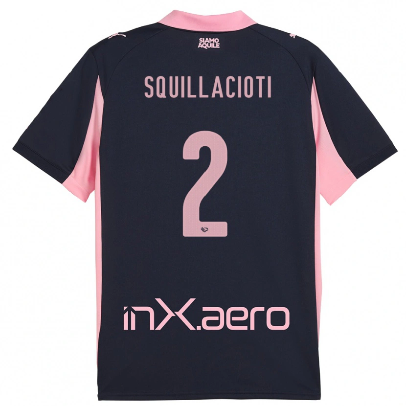 Danxen Dames Salvatore Squillacioti #2 Donkerblauw Roze Uitshirt Uittenue 2025/26 T-Shirt