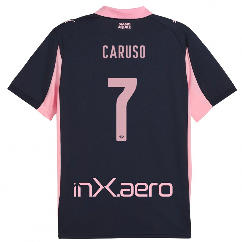 Danxen Dames Edoardo Caruso #7 Donkerblauw Roze Uitshirt Uittenue 2025/26 T-Shirt