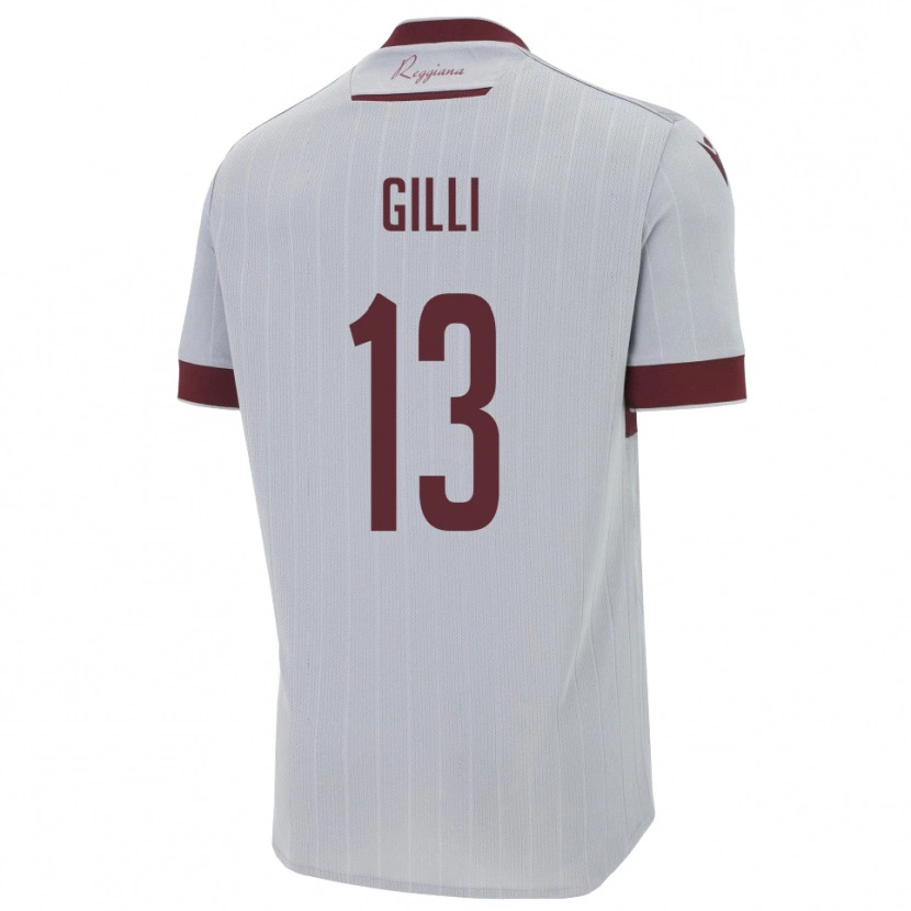 Danxen Dames Alberto Gilli #13 Bourgondië Wit Uitshirt Uittenue 2025/26 T-Shirt