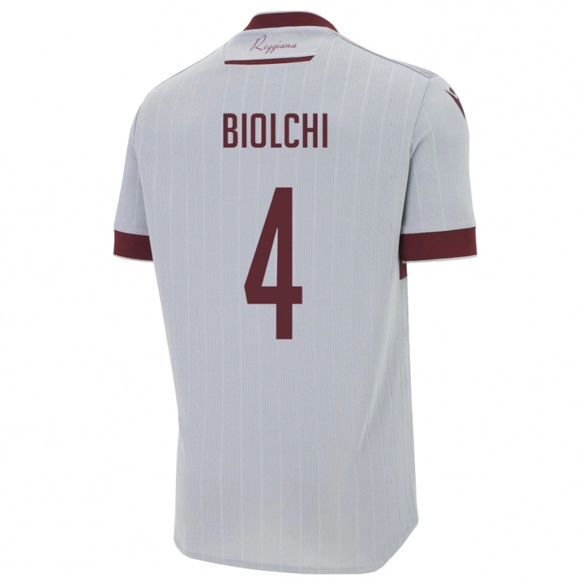 Danxen Dames Tommaso Biolchi #4 Bourgondië Wit Uitshirt Uittenue 2025/26 T-Shirt