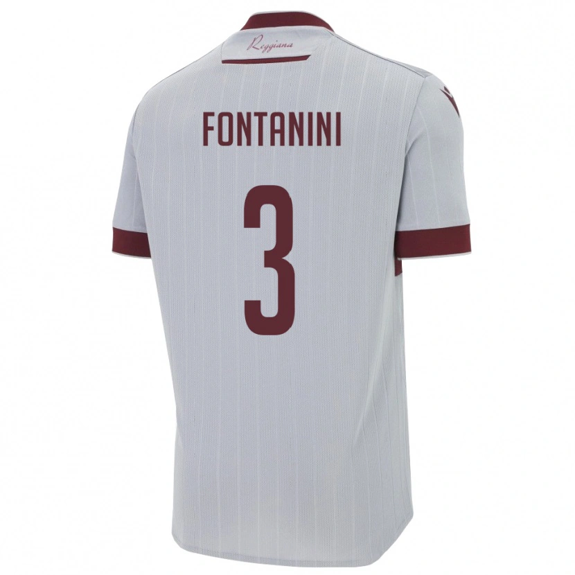 Danxen Dames Lorenzo Fontanini #3 Bourgondië Wit Uitshirt Uittenue 2025/26 T-Shirt