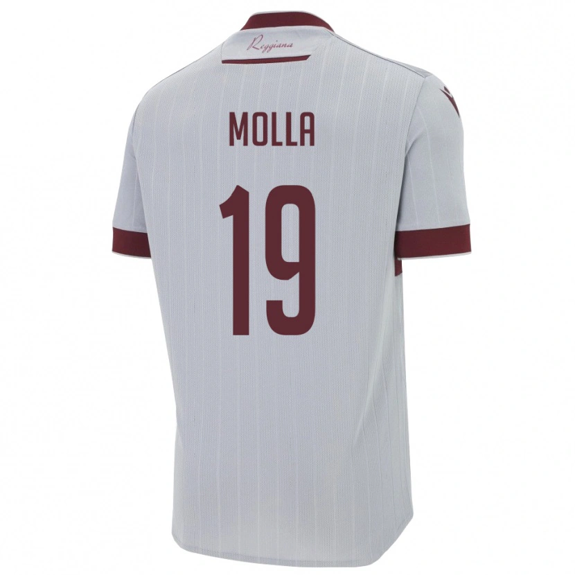 Danxen Dames Cristian Molla #19 Bourgondië Wit Uitshirt Uittenue 2025/26 T-Shirt
