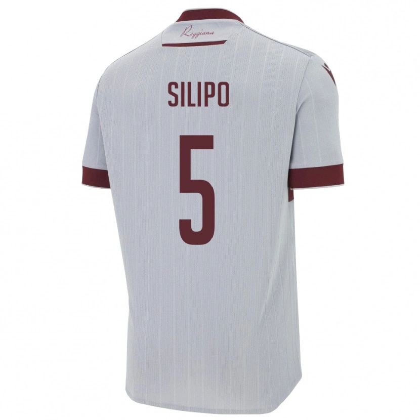 Danxen Dames Alessandro Silipo #5 Bourgondië Wit Uitshirt Uittenue 2025/26 T-Shirt