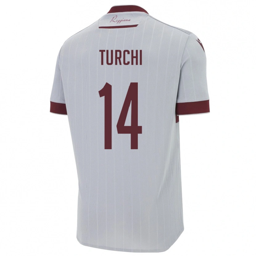 Danxen Dames Nicolò Turchi #14 Bourgondië Wit Uitshirt Uittenue 2025/26 T-Shirt