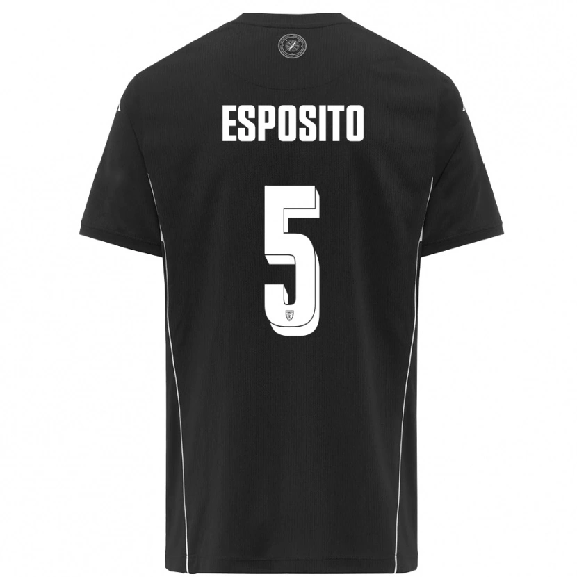 Danxen Dames Salvatore Esposito #5 Zwart Wit Uitshirt Uittenue 2025/26 T-Shirt
