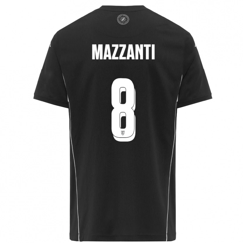 Danxen Dames Tommaso Mazzanti #8 Zwart Wit Uitshirt Uittenue 2025/26 T-Shirt