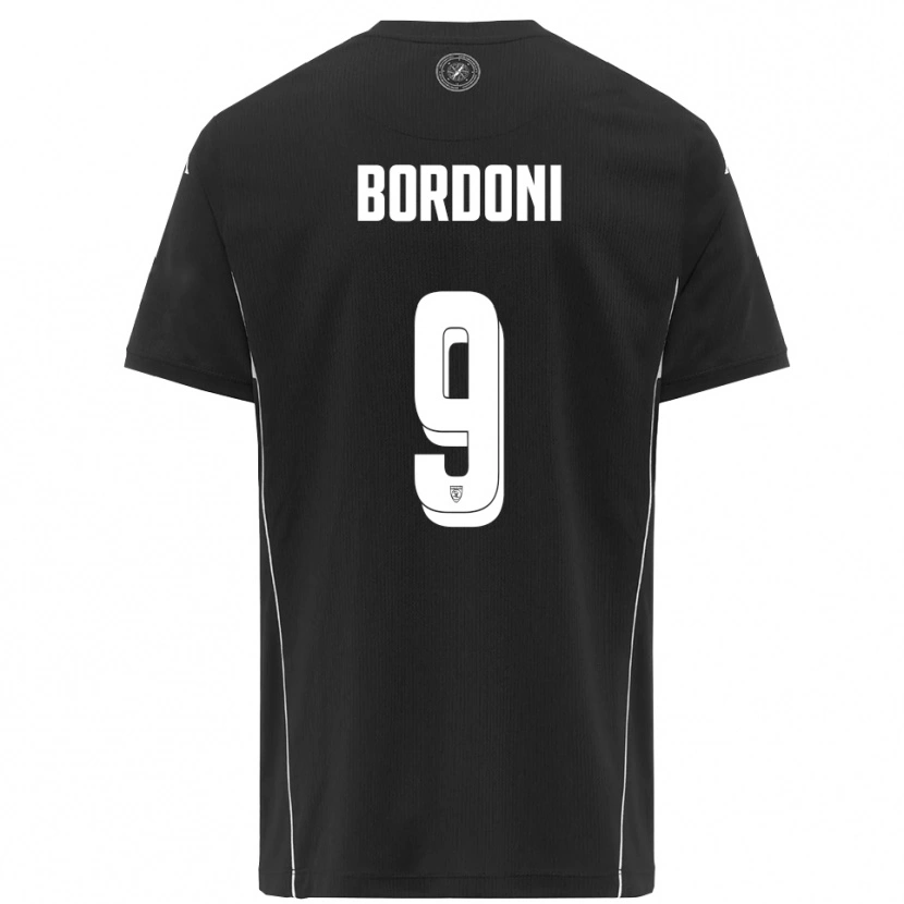 Danxen Dames Cristian Bordoni #9 Zwart Wit Uitshirt Uittenue 2025/26 T-Shirt