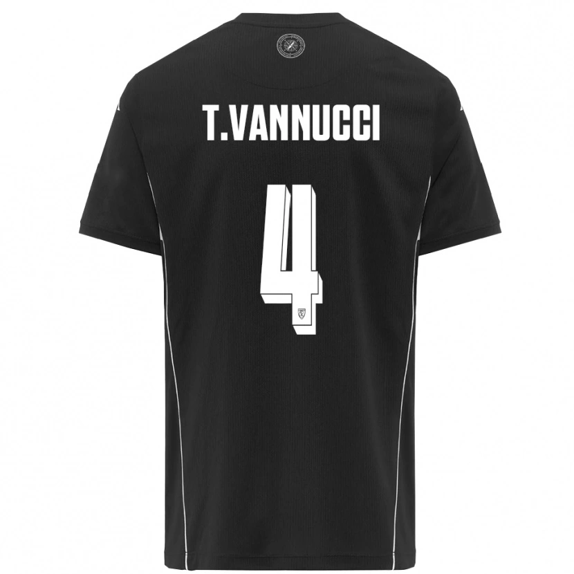 Danxen Dames Tommaso Vannucci #4 Zwart Wit Uitshirt Uittenue 2025/26 T-Shirt