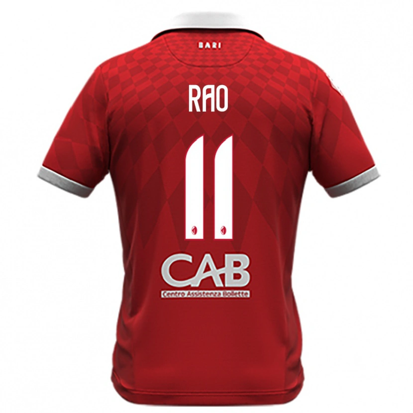Danxen Dames Emanuele Rao #11 Rood Wit Uitshirt Uittenue 2025/26 T-Shirt