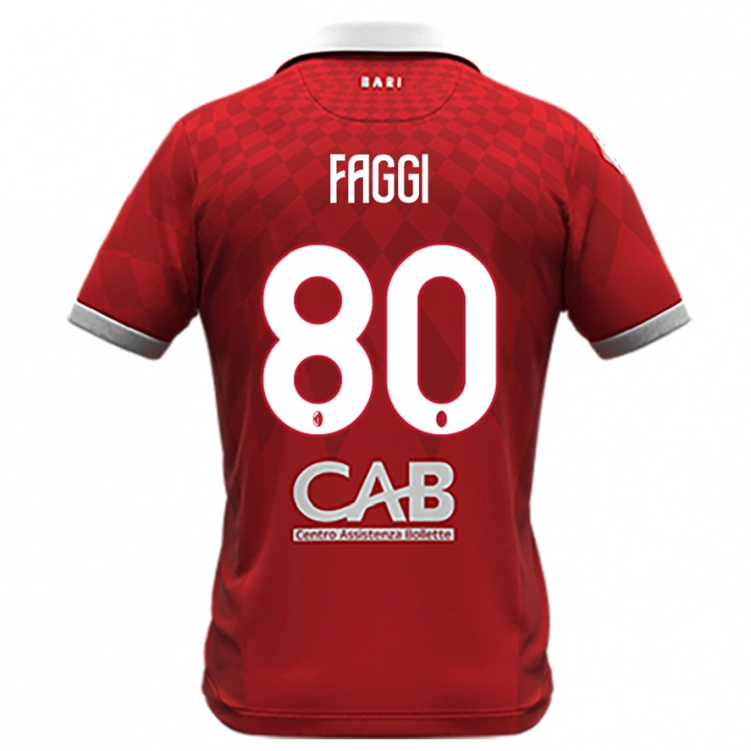 Danxen Dames Filippo Faggi #80 Rood Wit Uitshirt Uittenue 2025/26 T-Shirt