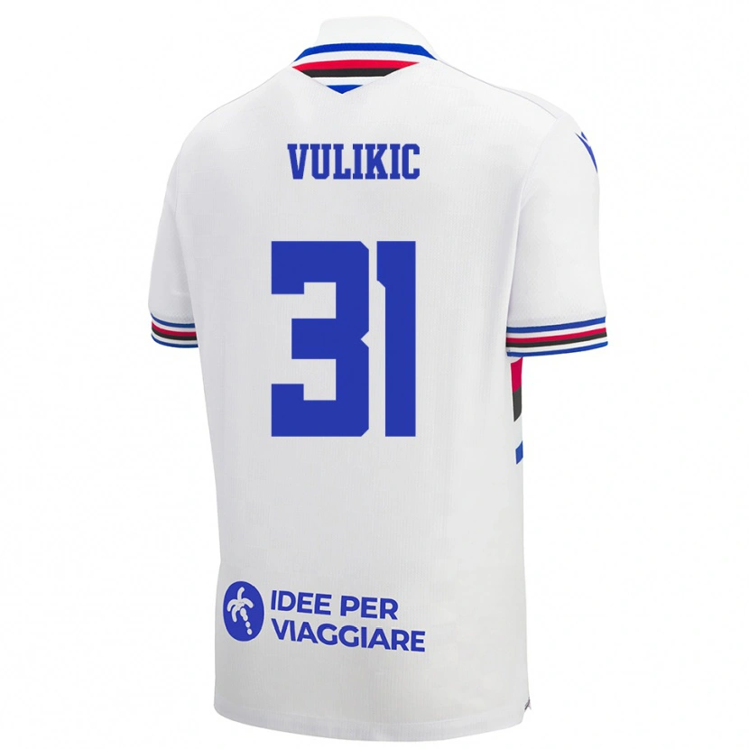 Danxen Dames Stipe Vulikic #31 Wit Blauw Rood Uitshirt Uittenue 2025/26 T-Shirt