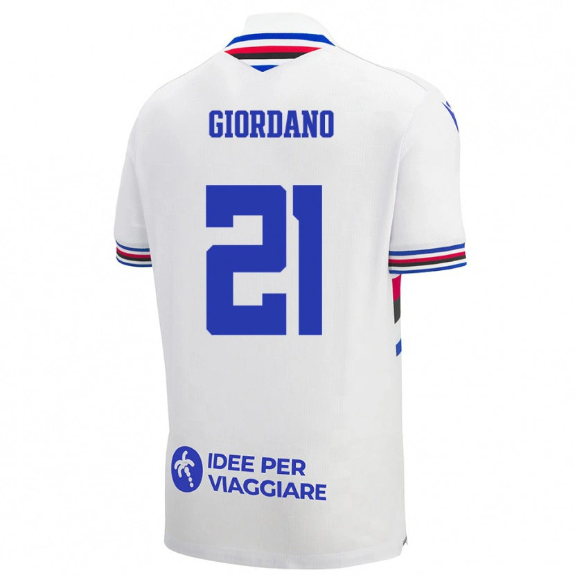 Danxen Dames Simone Giordano #21 Wit Blauw Rood Uitshirt Uittenue 2025/26 T-Shirt