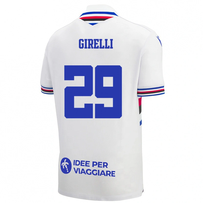 Danxen Dames Stefano Girelli #29 Wit Blauw Rood Uitshirt Uittenue 2025/26 T-Shirt