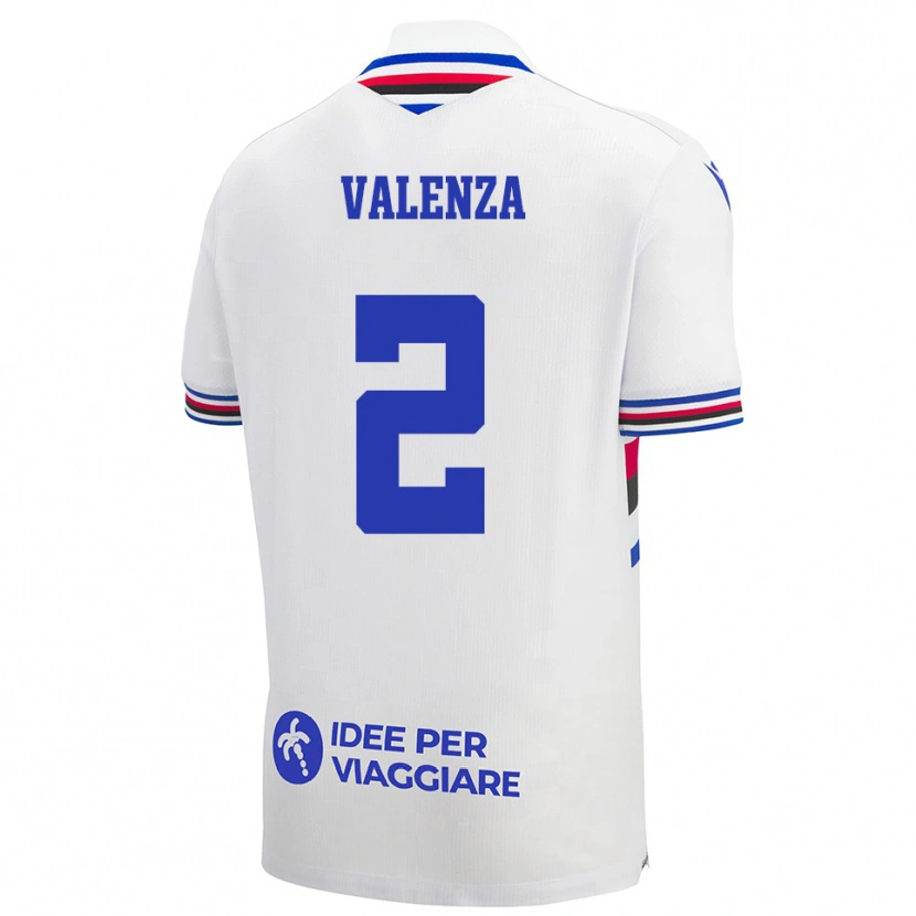 Danxen Dames Federico Valenza #2 Wit Blauw Rood Uitshirt Uittenue 2025/26 T-Shirt