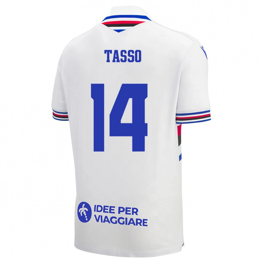 Danxen Dames Achille Tasso #14 Wit Blauw Rood Uitshirt Uittenue 2025/26 T-Shirt