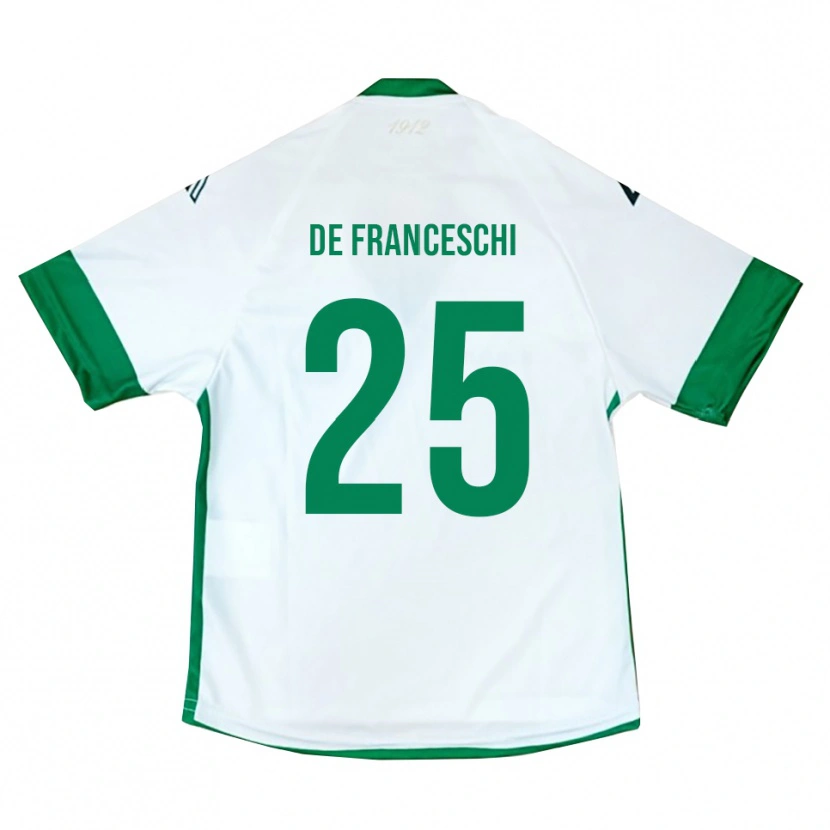 Danxen Dames Edoardo De Franceschi #25 Wit Groen Blauw Uitshirt Uittenue 2025/26 T-Shirt
