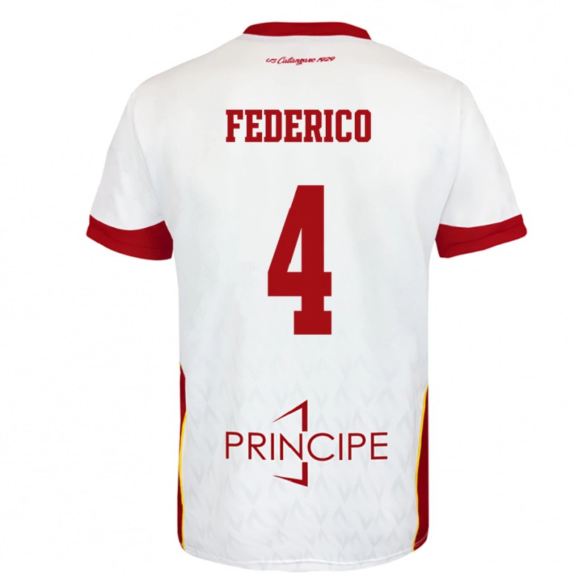 Danxen Dames Giuseppe Federico #4 Wit Rood Uitshirt Uittenue 2025/26 T-Shirt