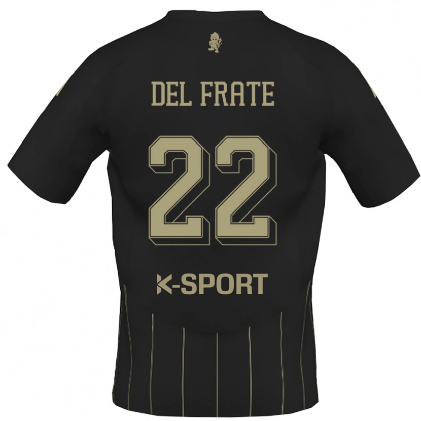 Danxen Dames Federico Del Frate #22 Grijs Wit Uitshirt Uittenue 2025/26 T-Shirt