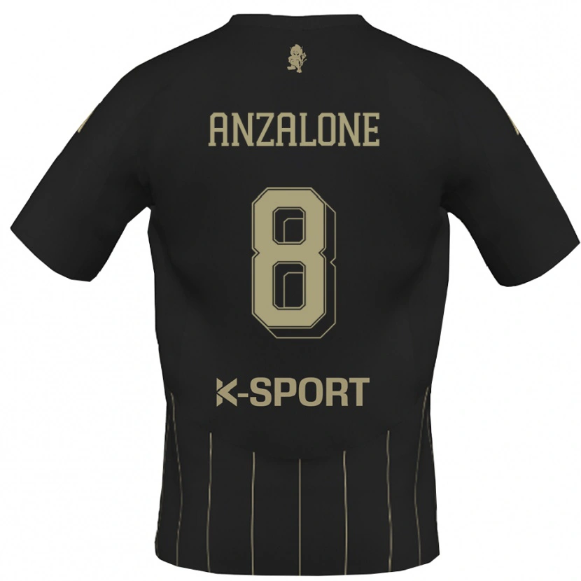 Danxen Dames Mattia Anzalone #8 Grijs Wit Uitshirt Uittenue 2025/26 T-Shirt