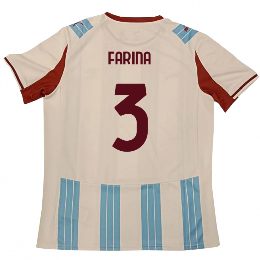 Danxen Dames Alfredo Farina #3 Hemelsblauw Wit Uitshirt Uittenue 2025/26 T-Shirt