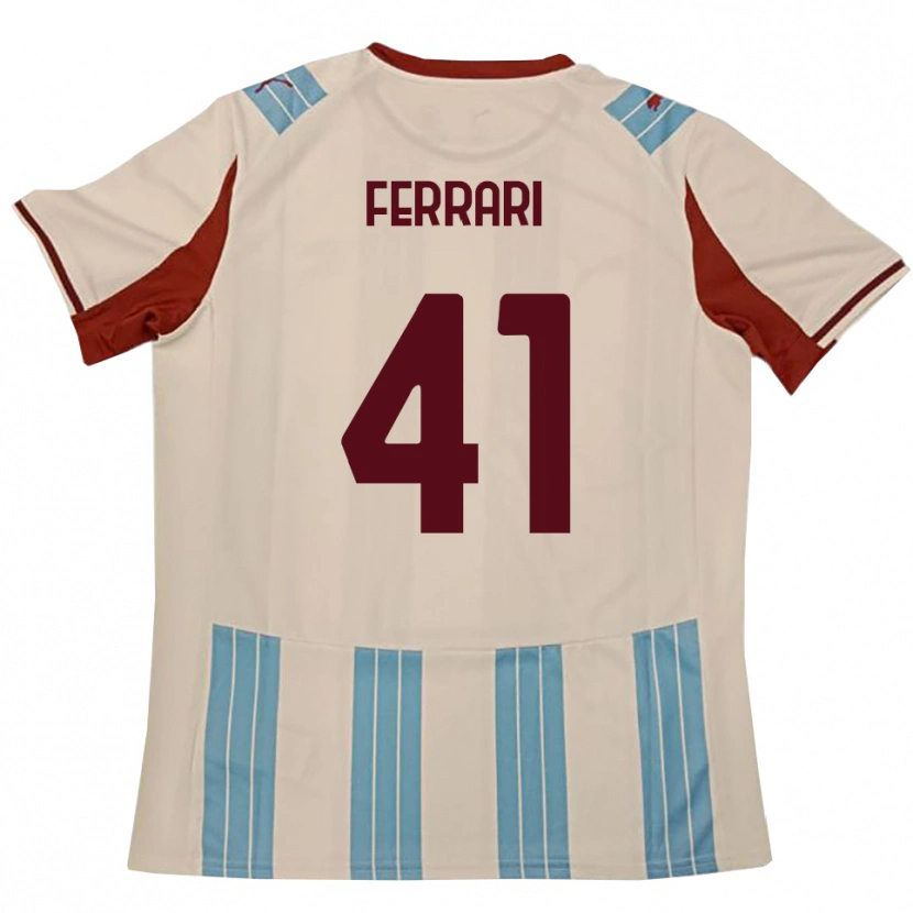 Danxen Dames Tommaso Ferrari #41 Hemelsblauw Wit Uitshirt Uittenue 2025/26 T-Shirt