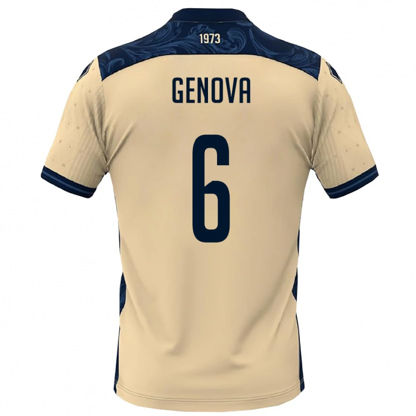 Danxen Dames Alessio Genova #6 Wit Donkerblauw Uitshirt Uittenue 2025/26 T-Shirt