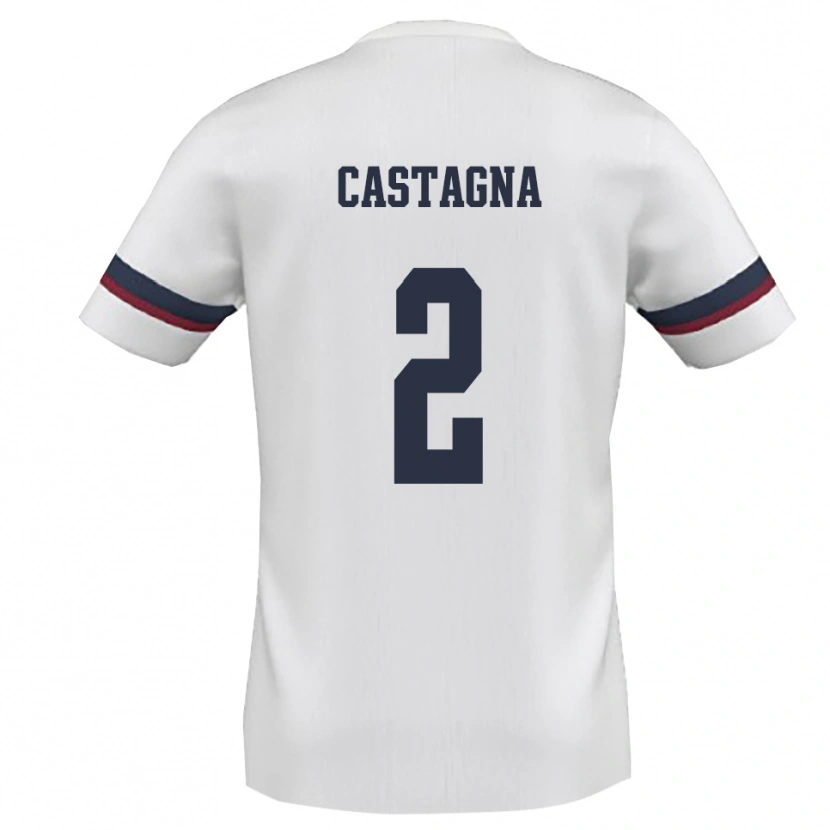 Danxen Dames Pierfrancesco Castagna #2 Wit Rood Uitshirt Uittenue 2025/26 T-Shirt