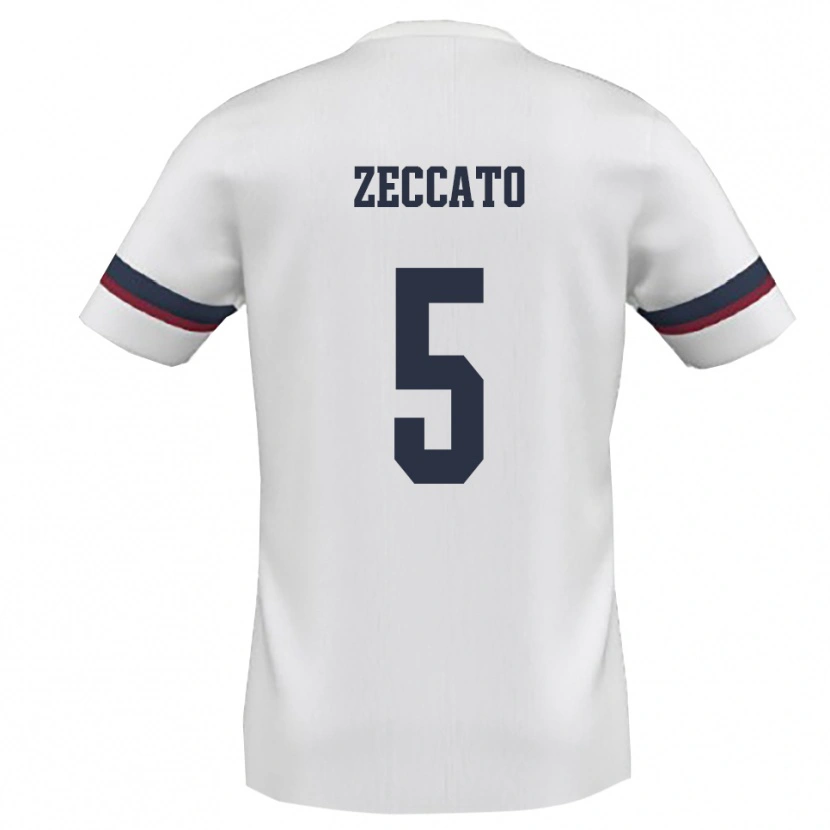 Danxen Dames Antonio Zeccato #5 Wit Rood Uitshirt Uittenue 2025/26 T-Shirt