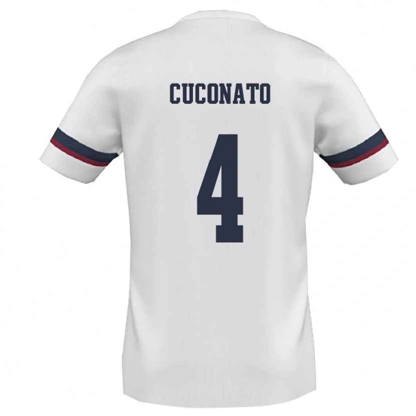 Danxen Dames Giuseppe Cuconato #4 Wit Rood Uitshirt Uittenue 2025/26 T-Shirt