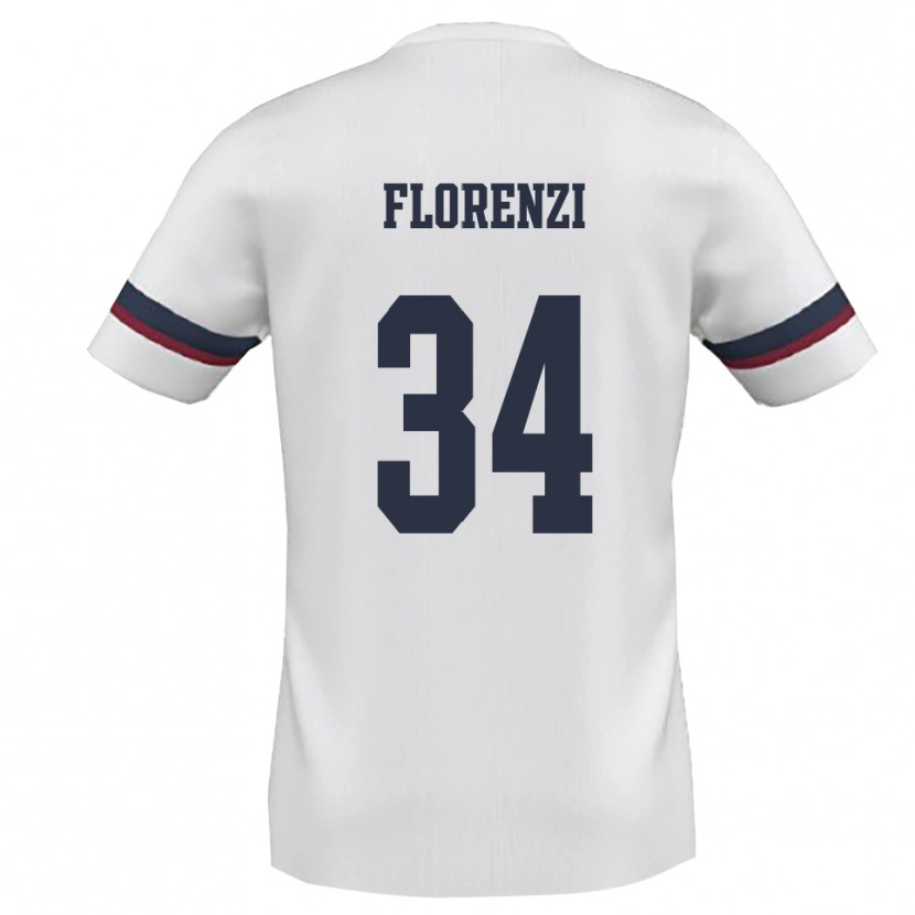 Danxen Dames Aldo Florenzi #34 Wit Rood Uitshirt Uittenue 2025/26 T-Shirt