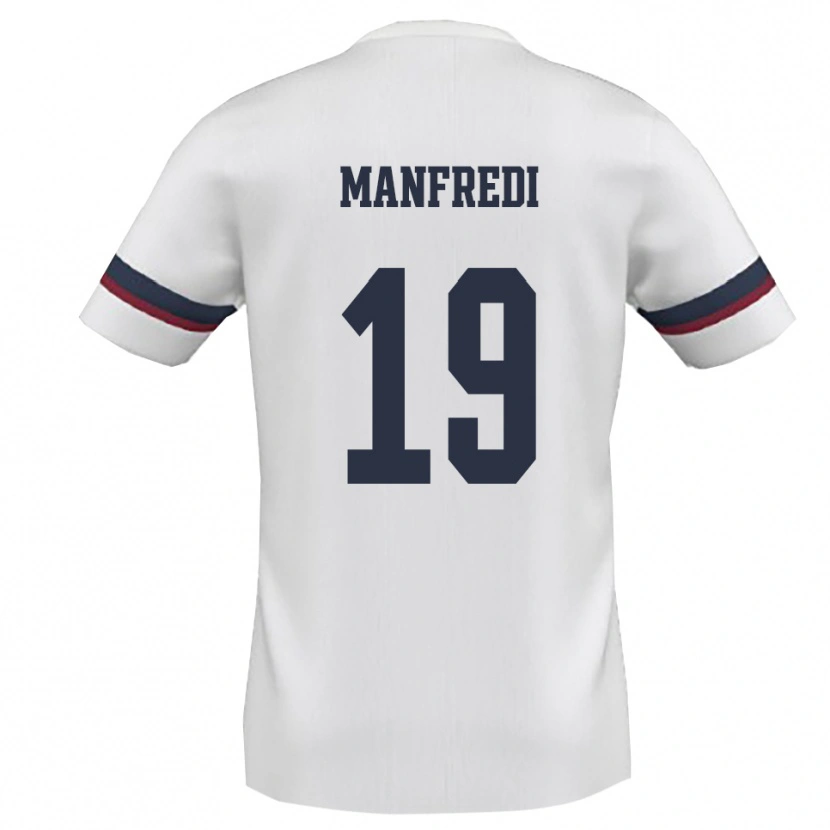 Danxen Dames Antonio Manfredi #19 Wit Rood Uitshirt Uittenue 2025/26 T-Shirt