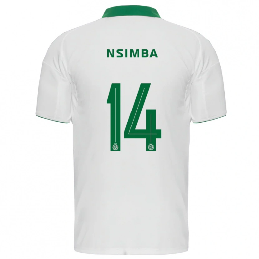 Danxen Dames Vital Nsimba #14 Wit Groen Uitshirt Uittenue 2025/26 T-Shirt
