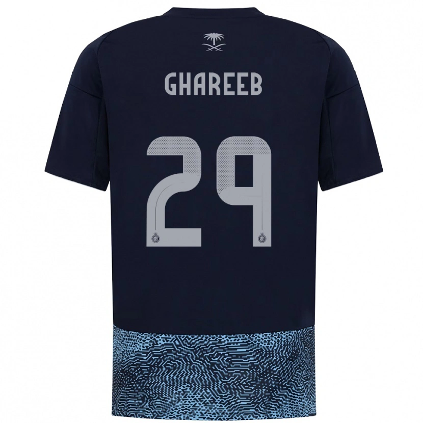Danxen Dames Abdulrahman Ghareeb #29 Donkerblauw Hemelsblauw Uitshirt Uittenue 2025/26 T-Shirt