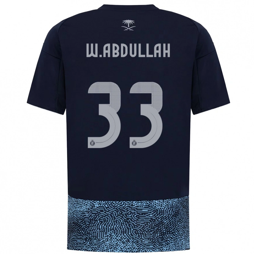 Danxen Dames Waleed Abdullah #33 Donkerblauw Hemelsblauw Uitshirt Uittenue 2025/26 T-Shirt