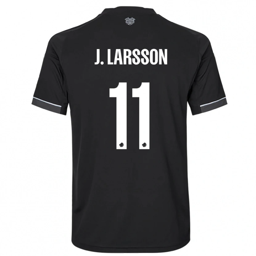 Danxen Dames Jordan Larsson #11 Zwart Wit Uitshirt Uittenue 2025/26 T-Shirt