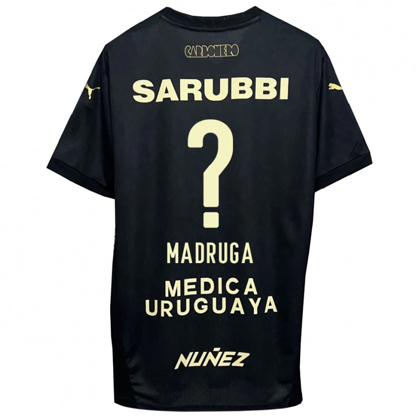 Danxen Dames Andrés Madruga #0 Zwart Goud Uitshirt Uittenue 2025/26 T-Shirt