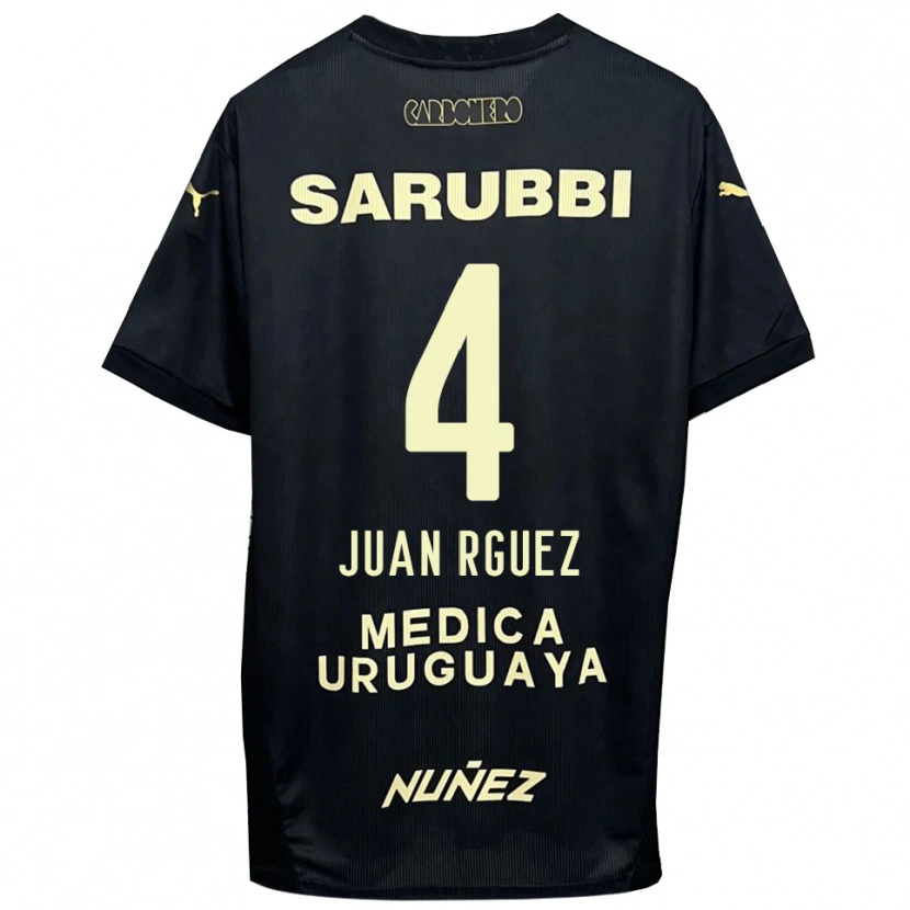 Danxen Dames Juan Rodríguez #4 Zwart Goud Uitshirt Uittenue 2025/26 T-Shirt