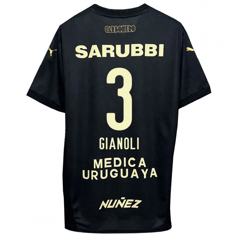 Danxen Dames Martín Gianoli #3 Zwart Goud Uitshirt Uittenue 2025/26 T-Shirt