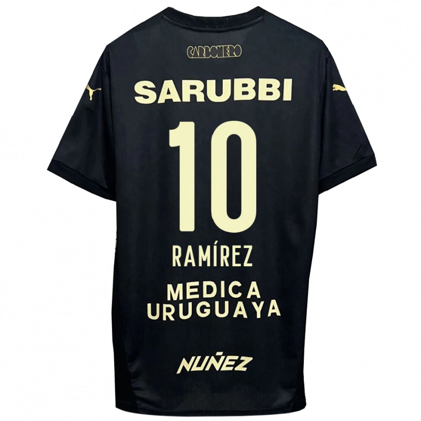 Danxen Dames Gastón Ramírez #10 Zwart Goud Uitshirt Uittenue 2025/26 T-Shirt
