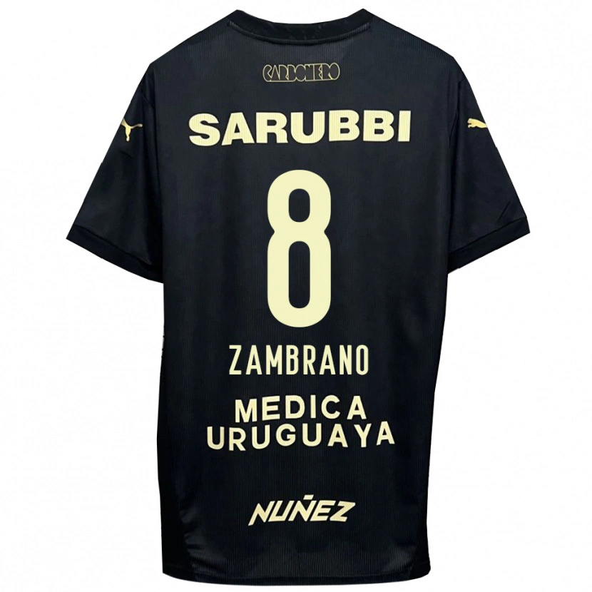Danxen Dames Carlos Zambrano #8 Zwart Goud Uitshirt Uittenue 2025/26 T-Shirt