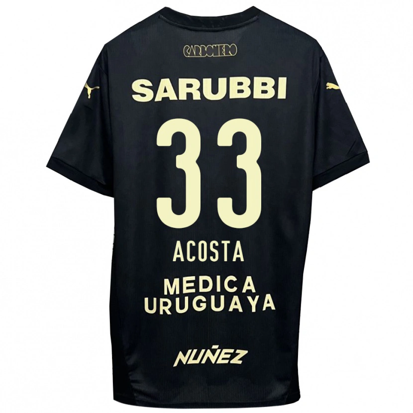 Danxen Dames Nahuel Acosta #33 Zwart Goud Uitshirt Uittenue 2025/26 T-Shirt